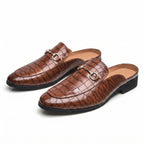 Mule Loafers with Relaxed Slip on and Horsebit Detail - Brown