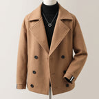 Cropped Trench Coat With Wide Lapels - Brown