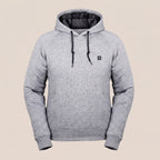 Heated Hooded Sweatshirt Relaxed Pullover Hoodie Drawstring - Gray