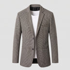 Men's Blazer with Streamlined Single Breasted and Notch Collar - Grey
