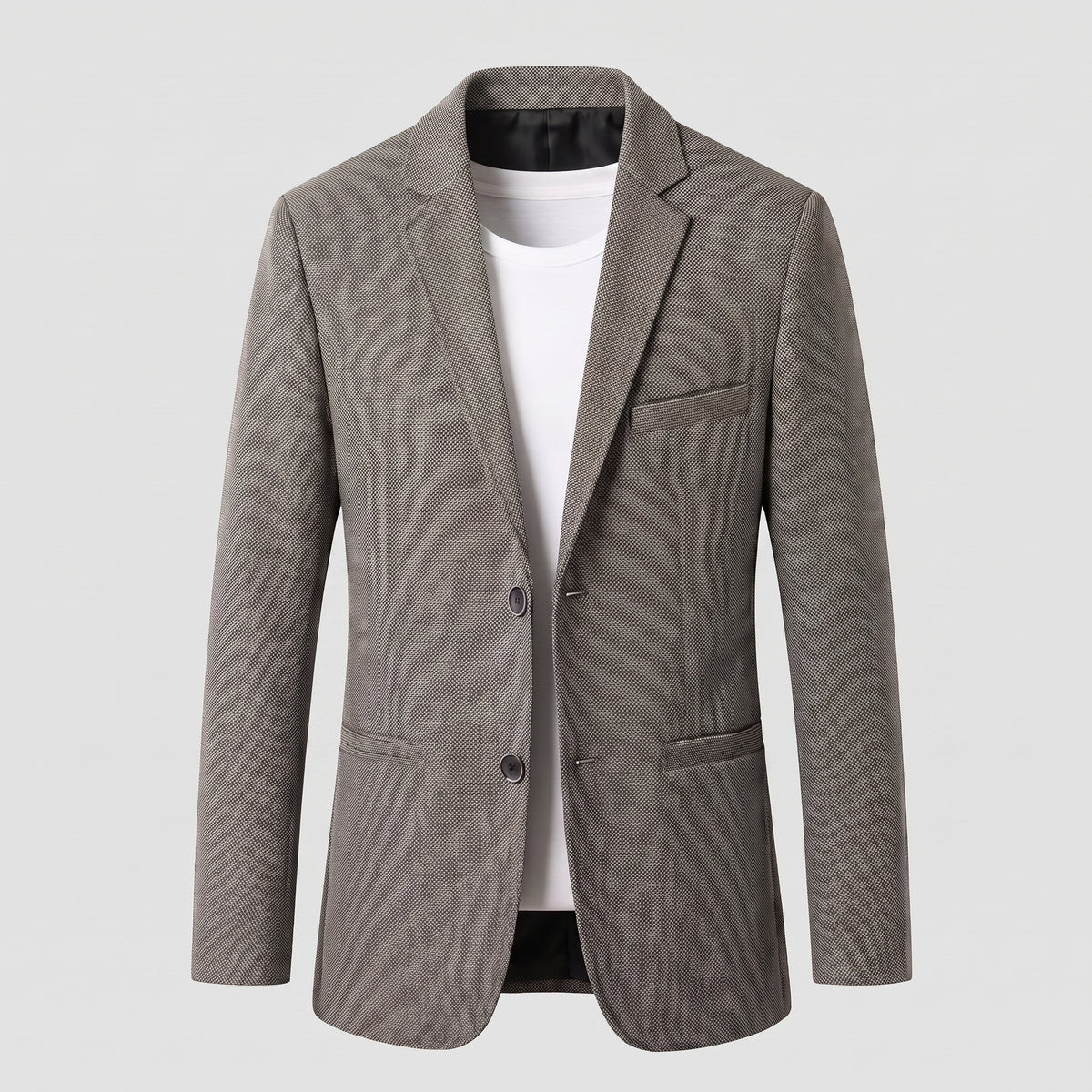 Men's Blazer with Streamlined Single Breasted and Notch Collar - Grey