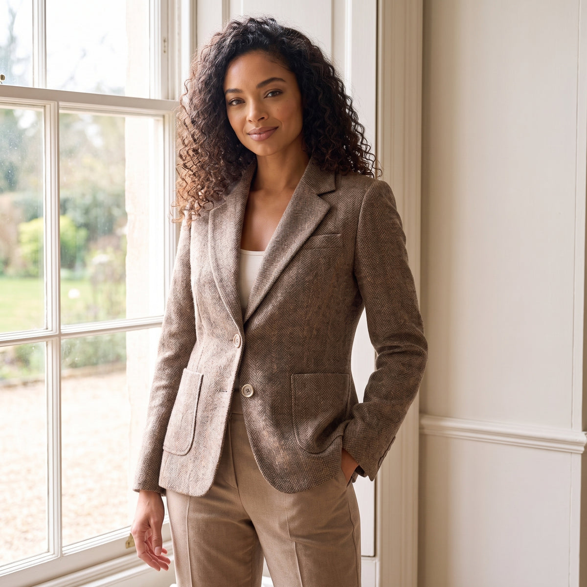 Women's Blazer with Flattering Tailored Fit and Notched Lapel - Grey