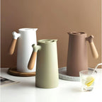 Virexen Insulated Carafe Stainless Steel Thermal Jug With Wooden Handle For Coffee And Tea - Image 9
