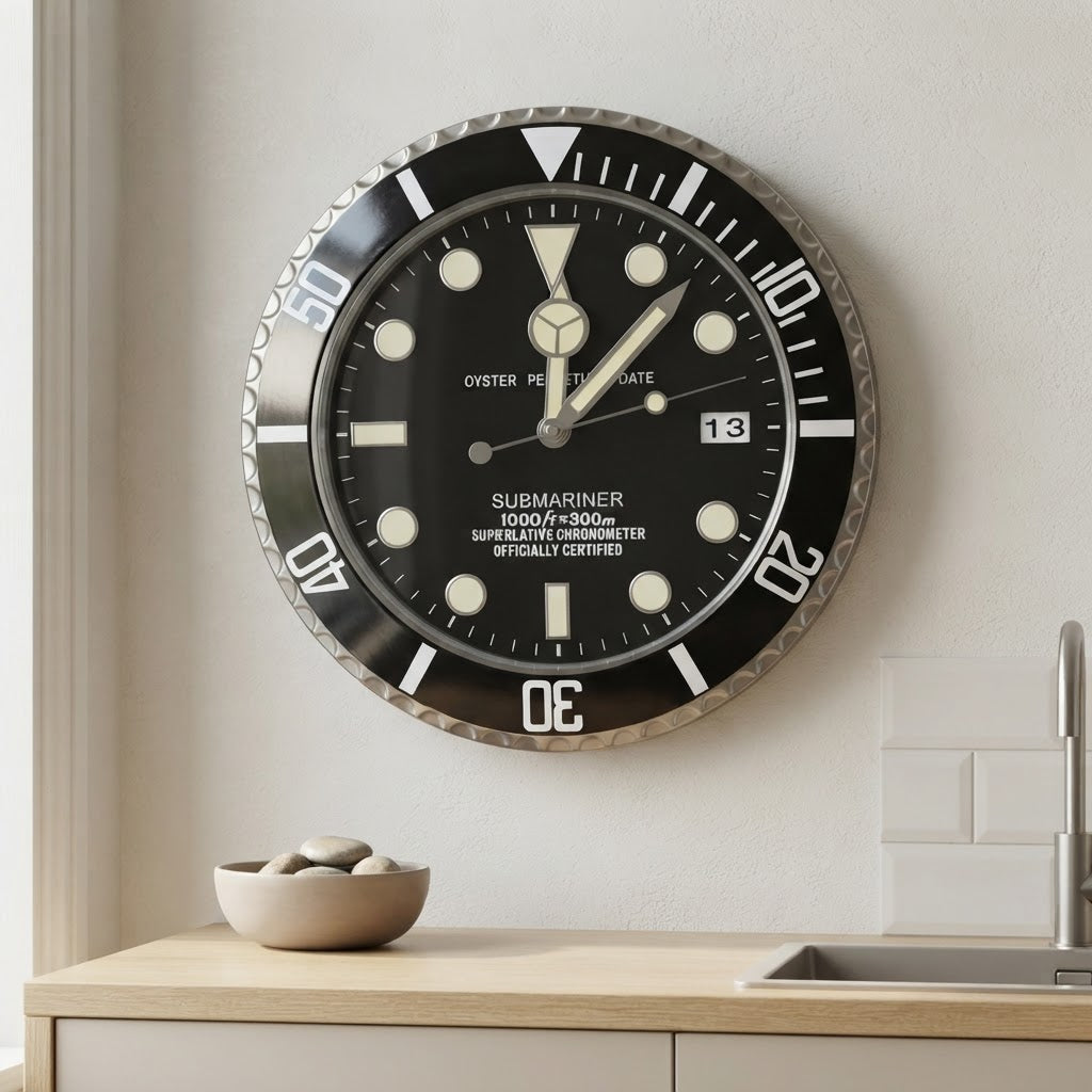 Stainless Steel Silent Wall Clock With Luminous Hands - Image 2