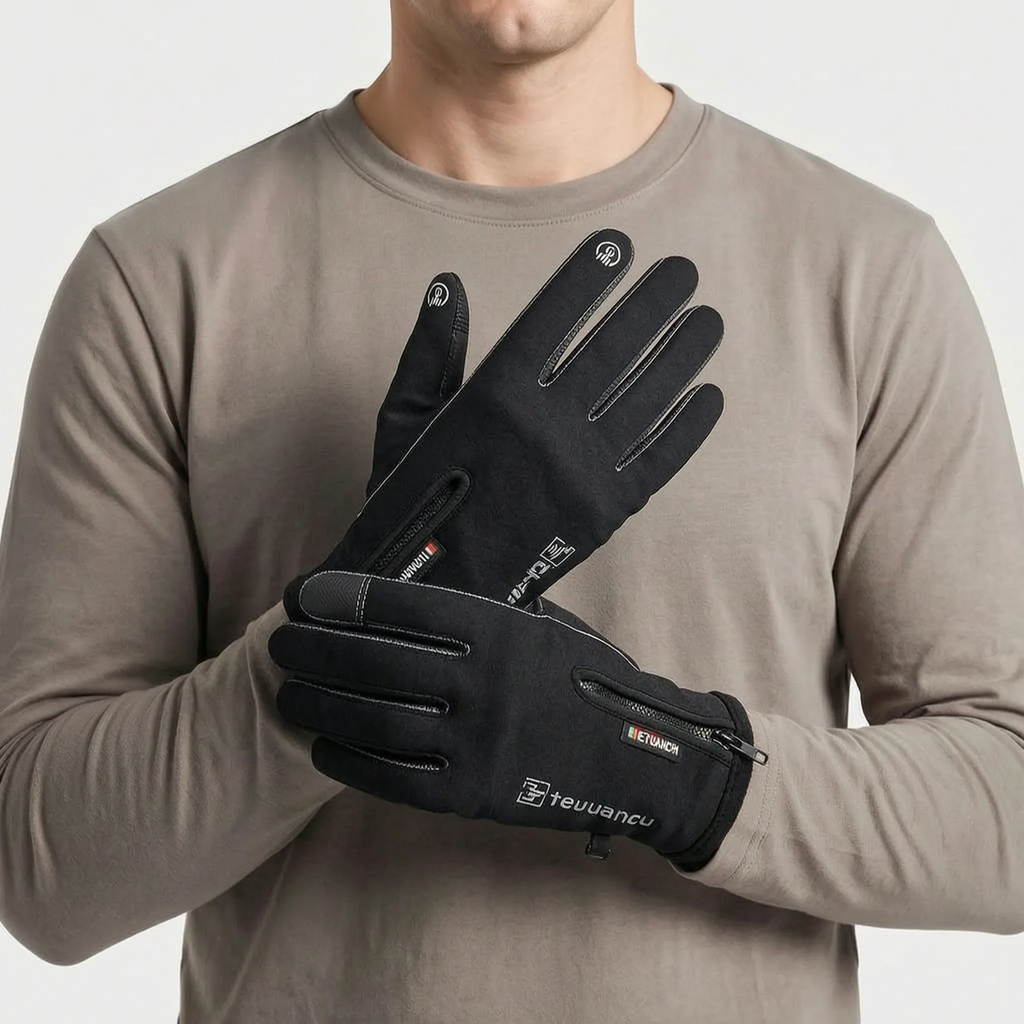 Water-Resistant Thermal Fishing Gloves With Fleece Lining And Flip-Back Finger Design - Image 3