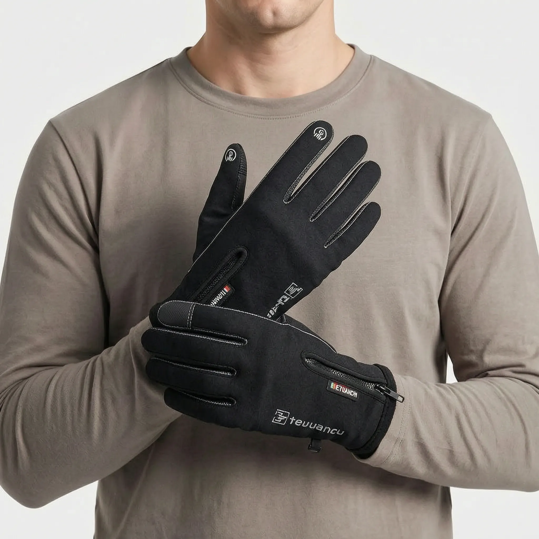 Water-Resistant Thermal Fishing Gloves With Fleece Lining And Flip-Back Finger Design - Image 3
