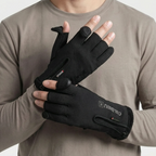 Water-Resistant Thermal Fishing Gloves With Fleece Lining And Flip-Back Finger Design - Image 4