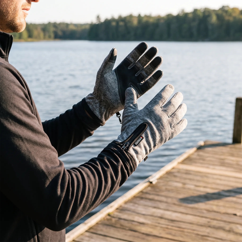 Water-Resistant Thermal Fishing Gloves With Fleece Lining And Flip-Back Finger Design - Image 5