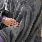 Wearable Heated Blanket Hooded Fleece Throw With Snap Buttons - Image 3