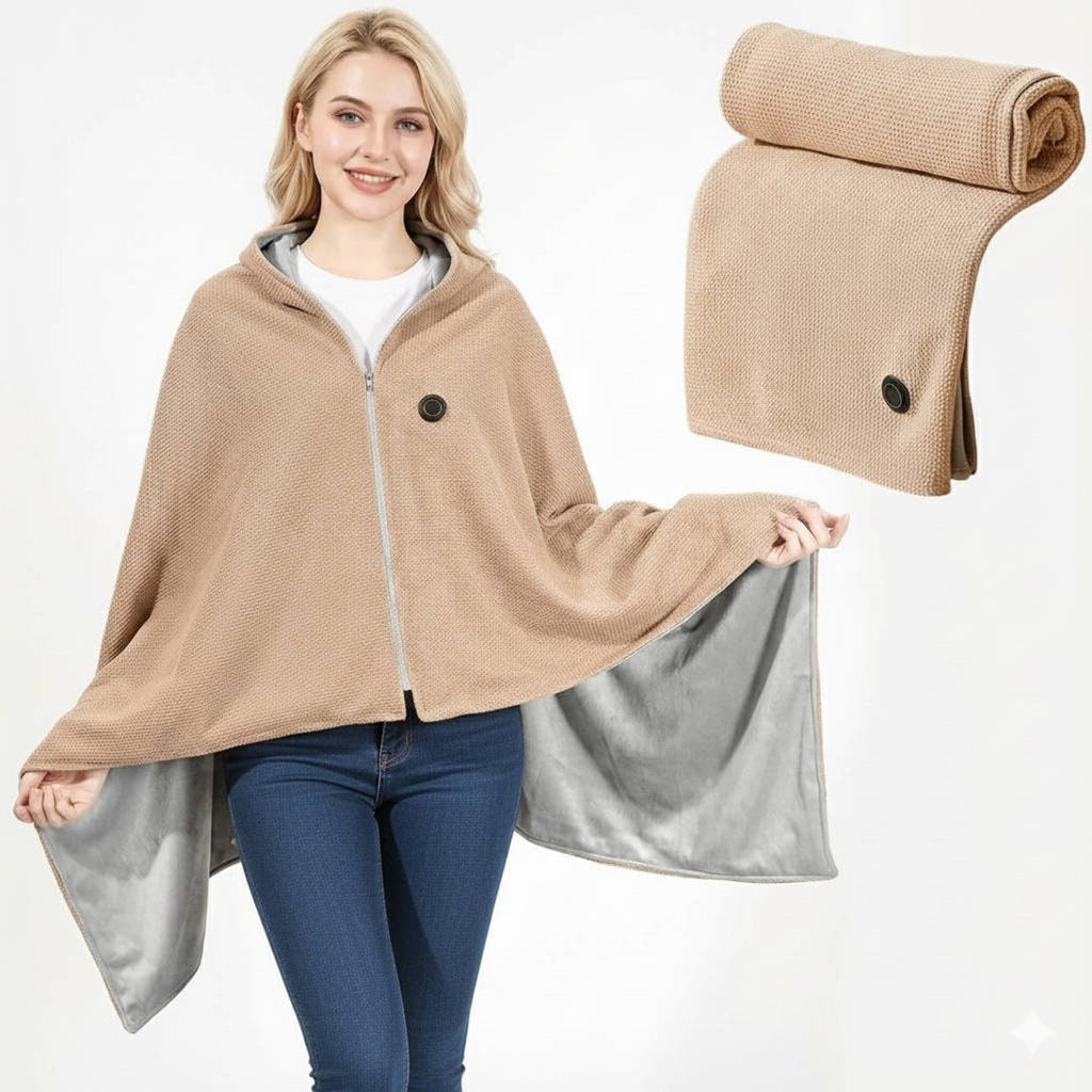 Wearable Heated Blanket With USB Power 8 Heating Zones And Integrated Hood Design For Cozy Warmth - Image 1