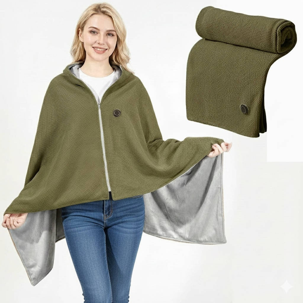 Wearable Heated Blanket With USB Power 8 Heating Zones And Integrated Hood Design For Cozy Warmth - Image 6