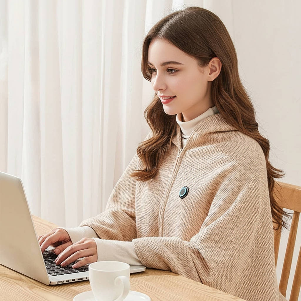 Wearable Heated Blanket With USB Power 8 Heating Zones And Integrated Hood Design For Cozy Warmth - Image 2