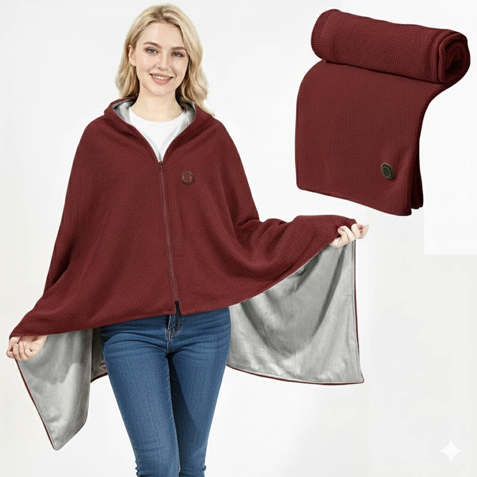 Wearable Heated Blanket With USB Power 8 Heating Zones And Integrated Hood Design For Cozy Warmth - Image 8