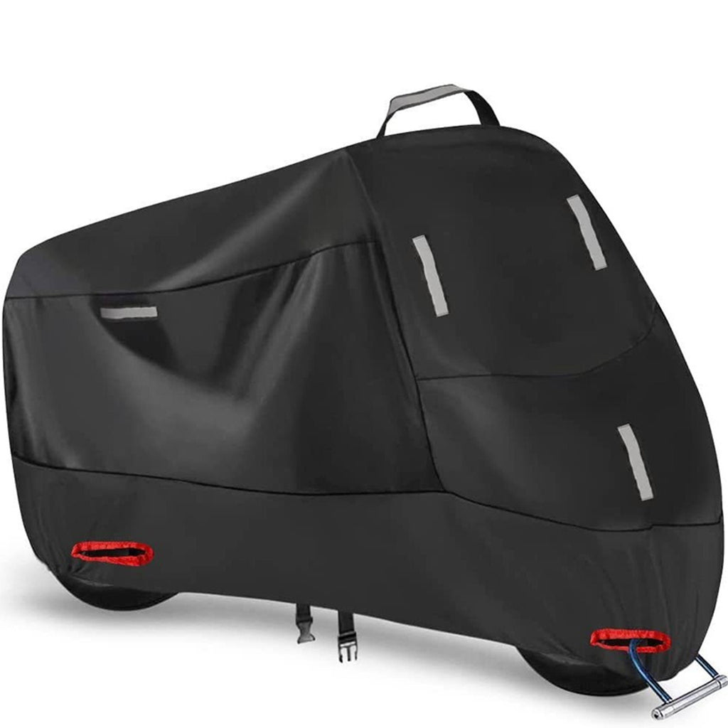 Weatherproof Motorcycle Cover With Reflective Strips And Reinforced Lock Openings - Image 8