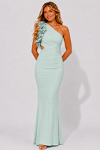 NOVA | One Shoulder Wedding Guest Dress | Floral Maxi Dress