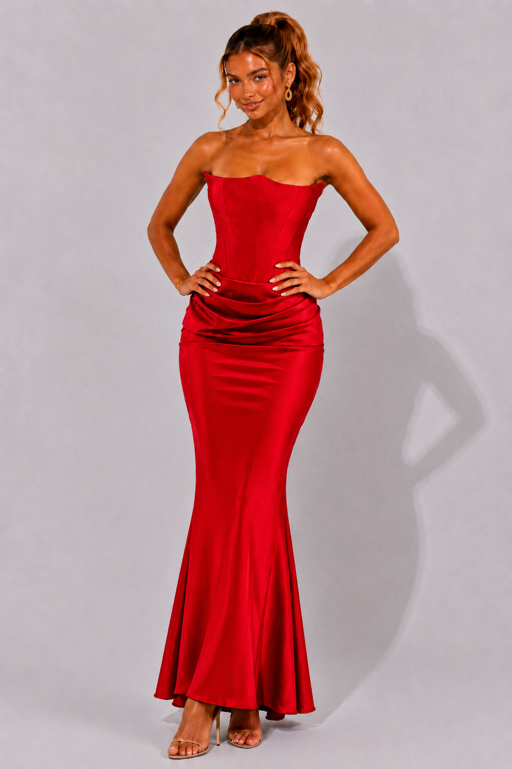 NOVA | Strapless Corset Maxi Wedding Guest Dress