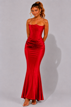 NOVA | Strapless Corset Maxi Wedding Guest Dress