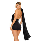 NOVA | Robe mini dos nu à col licou pour femmes – Robe moulante dos ouvert, robe de soirée et de sortie