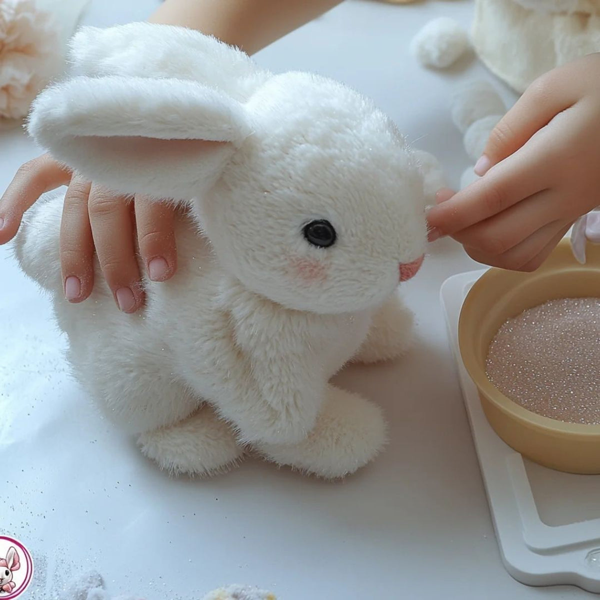 Weighted Stuffed Bunny With Soft Plush Fur And Realistic Details For Comfort - Image 3