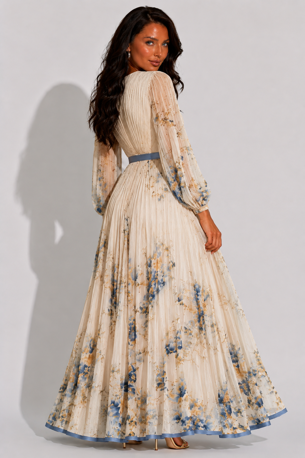 NOVA | Women's Floral Pleated Maxi Dress | Summer Wedding Guest & Occasion Dress