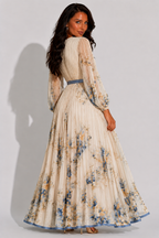 NOVA | Women's Floral Pleated Maxi Dress | Summer Wedding Guest & Occasion Dress