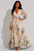 NOVA | Women's Floral Pleated Maxi Dress | Summer Wedding Guest & Occasion Dress