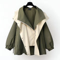 Windbreaker Jacket with Adjustable Cropped Fit and Snap Buttons - Image 1