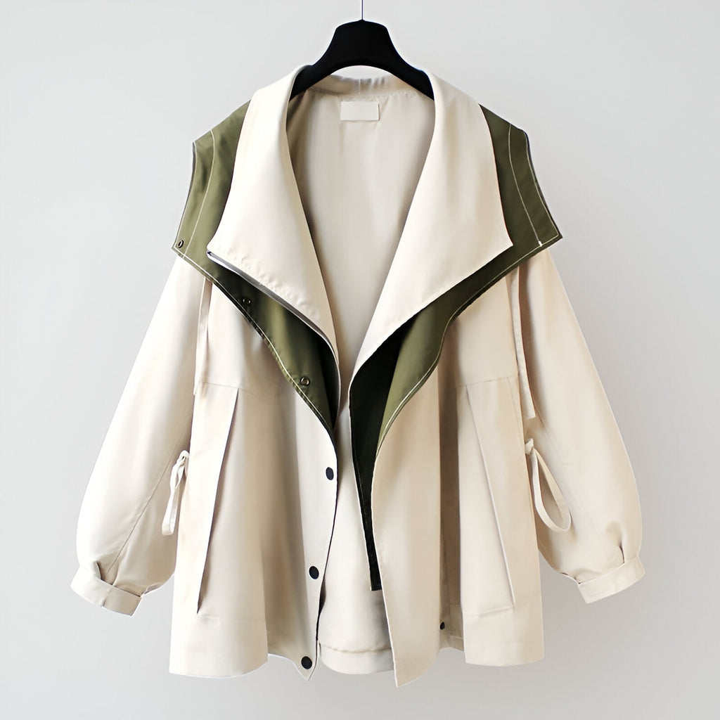Windbreaker Jacket with Adjustable Cropped Fit and Snap Buttons - Image 5