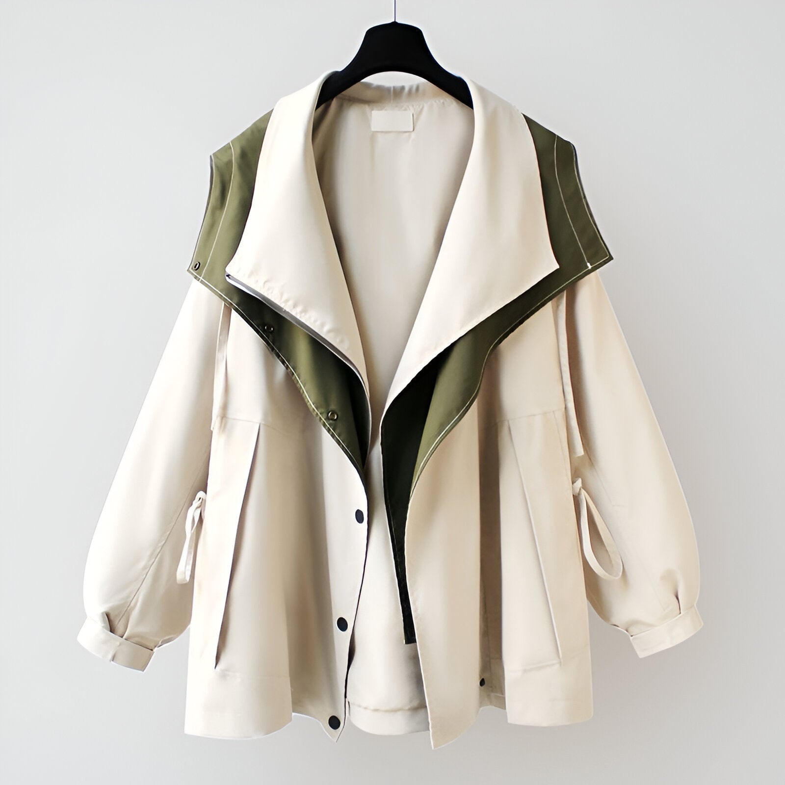 Windbreaker Jacket with Adjustable Cropped Fit and Snap Buttons - Image 5