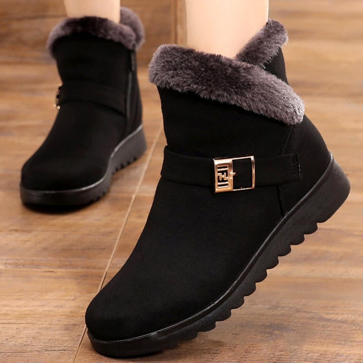 Winter Boots with Plush Lining Snow and Buckle Strap - Image 3