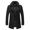 Winter Coat with Double-Layer Knit Collar and Wool Blend - Image 1
