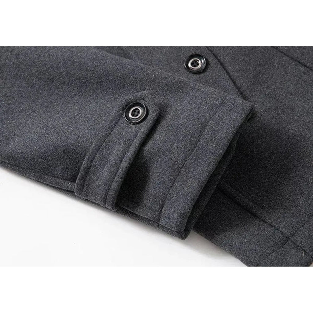 Winter Coat with Double-Layer Knit Collar and Wool Blend - Image 4