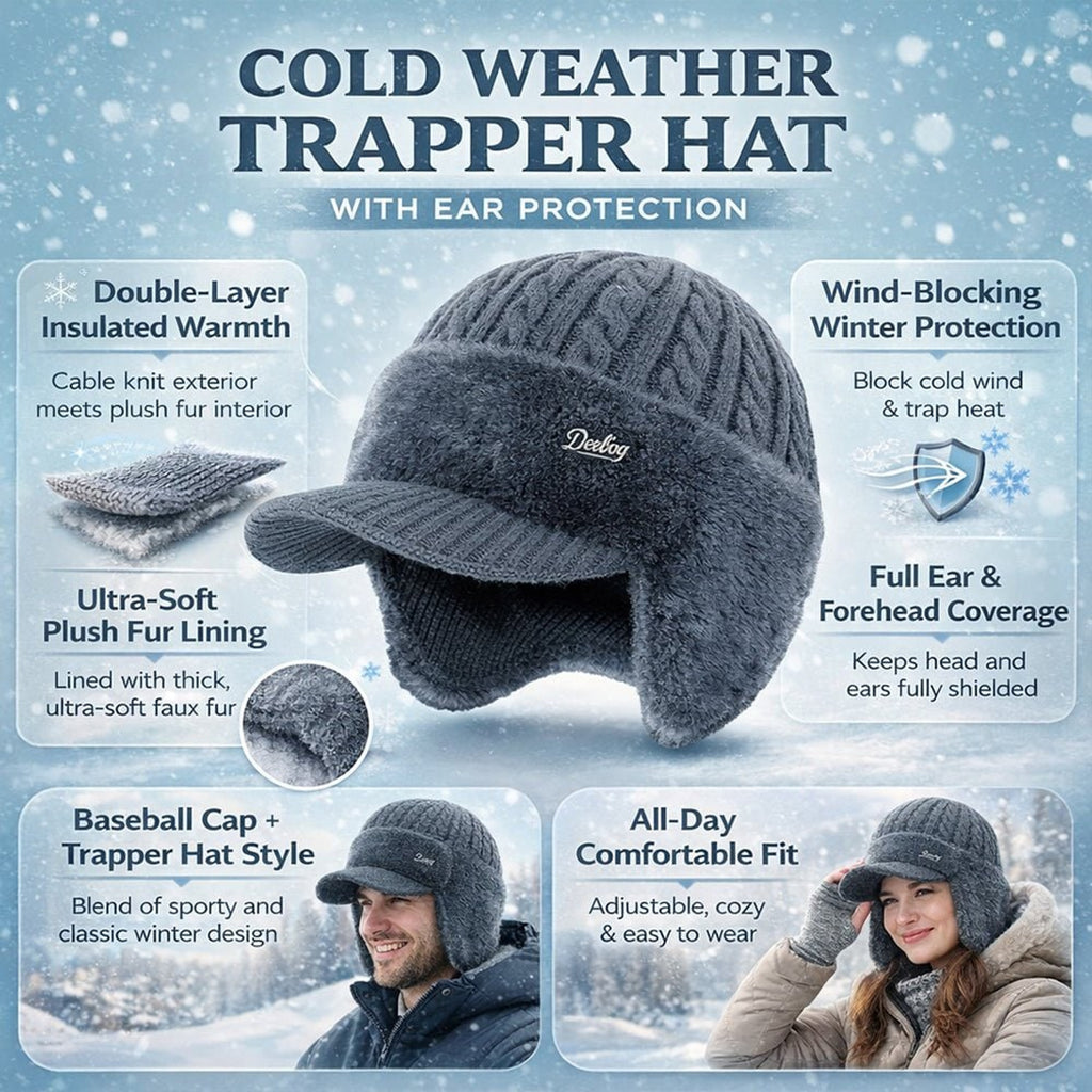 Winter Hat with Fur-Lined Trapper Style and Ear Flaps - Image 5
