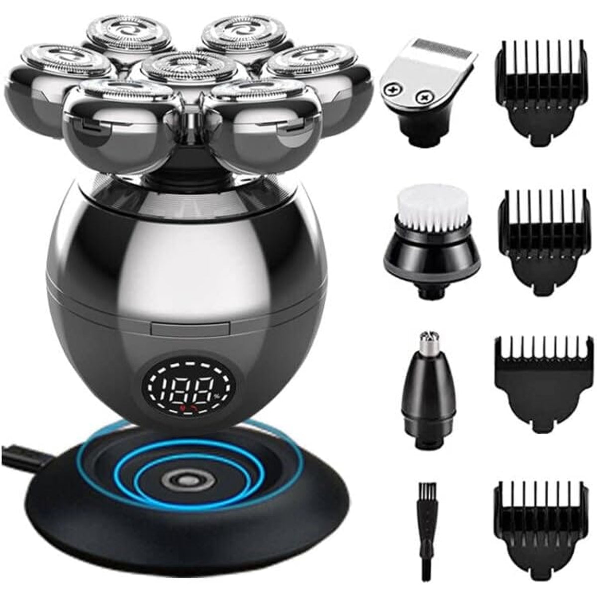 Wireless Electric Head Shaver With 7D Floating Blades And LED Display - Image 1