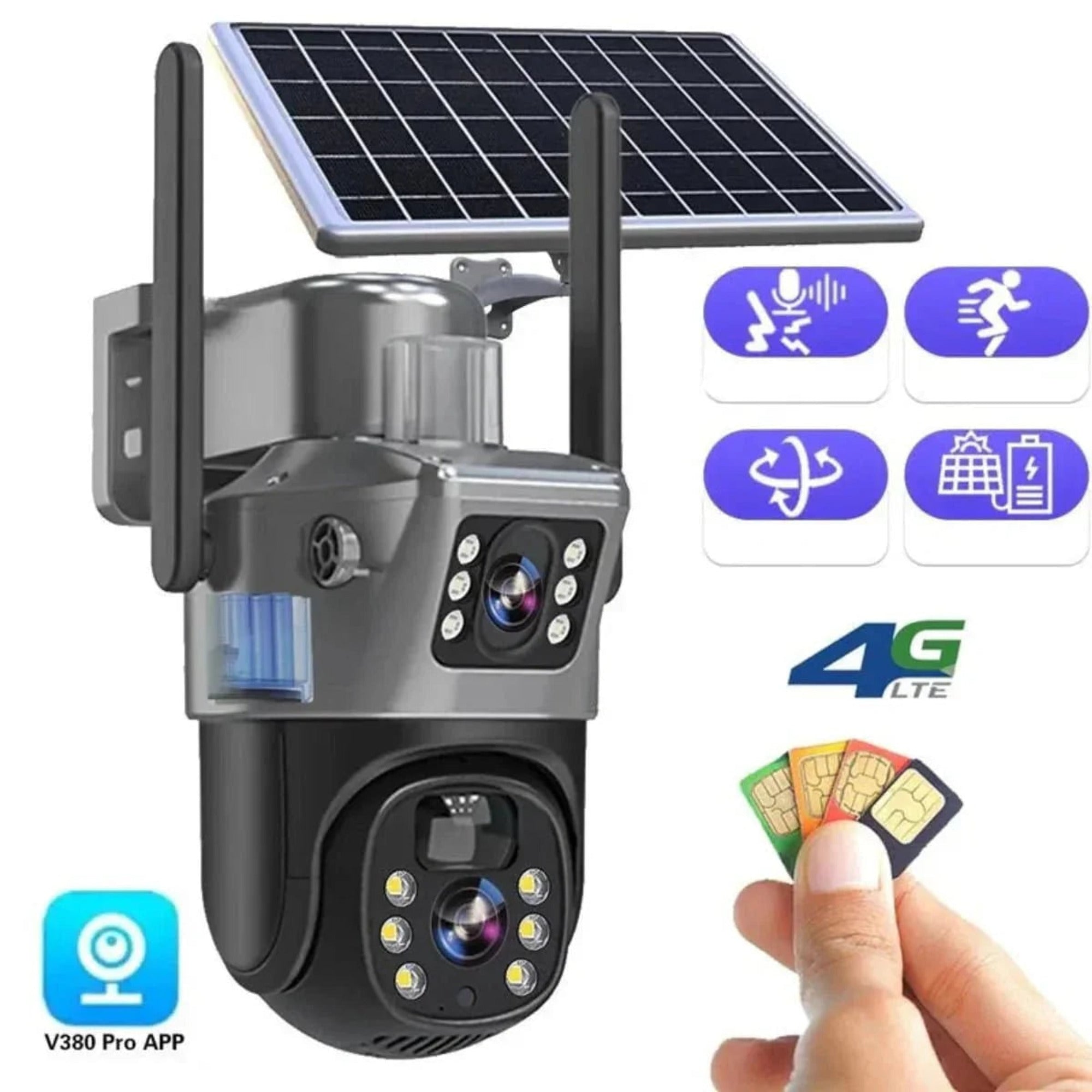 Wireless Security Camera With Solar Panel Featuring Pan Tilt And Completely Autonomous Full 360° Rotation With Intelligent Motion And Human Detection - Image 4