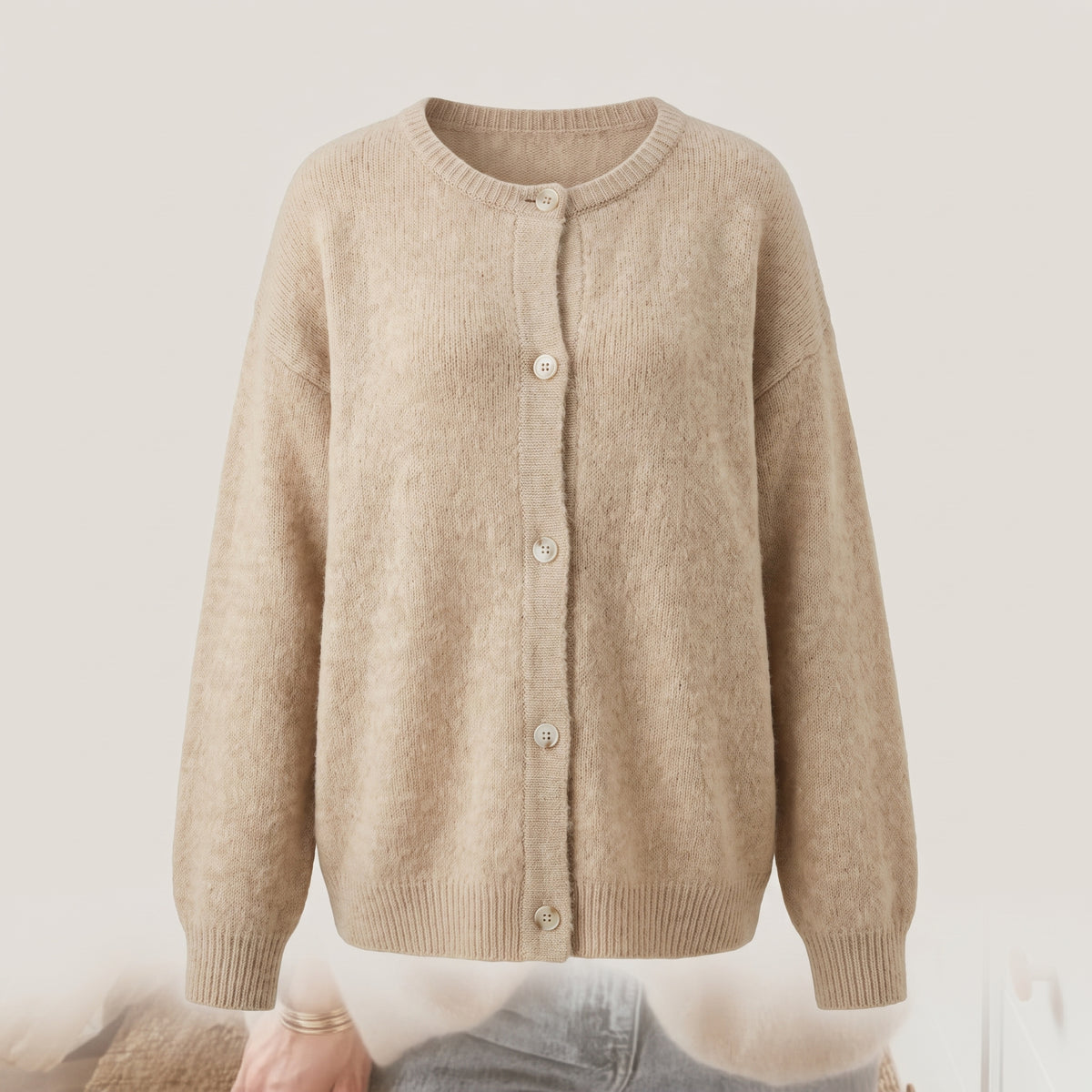 Women's Cardigan Button-Up Sweater Relaxed Fit Oversized Style - hero