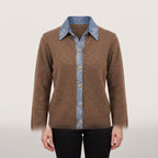 Women's Cardigan Button Up Front Long-Sleeve With Collar - hero