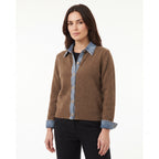 Women's Cardigan Button Up Front Long-Sleeve With Collar - studio