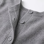 Women's Knit Cardigan Sweater Button-Up Long-Sleeve Round Neck Button Down - detail