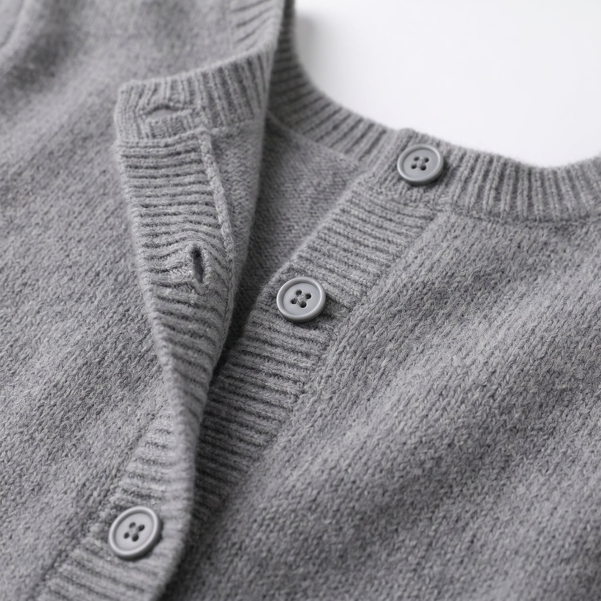 Women's Knit Cardigan Sweater Button-Up Long-Sleeve Round Neck Button Down - detail