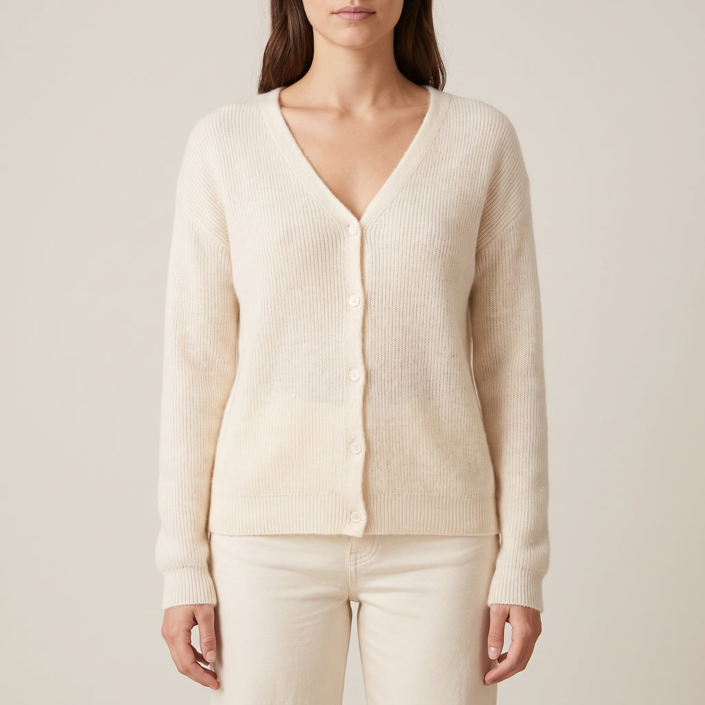 Women's Knit Cardigan with Relaxed Button-Front and Long-Sleeve - hero