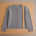 Women's Knit Cardigan Sweater Button-Up Long-Sleeve Round Neck Button Down - scale