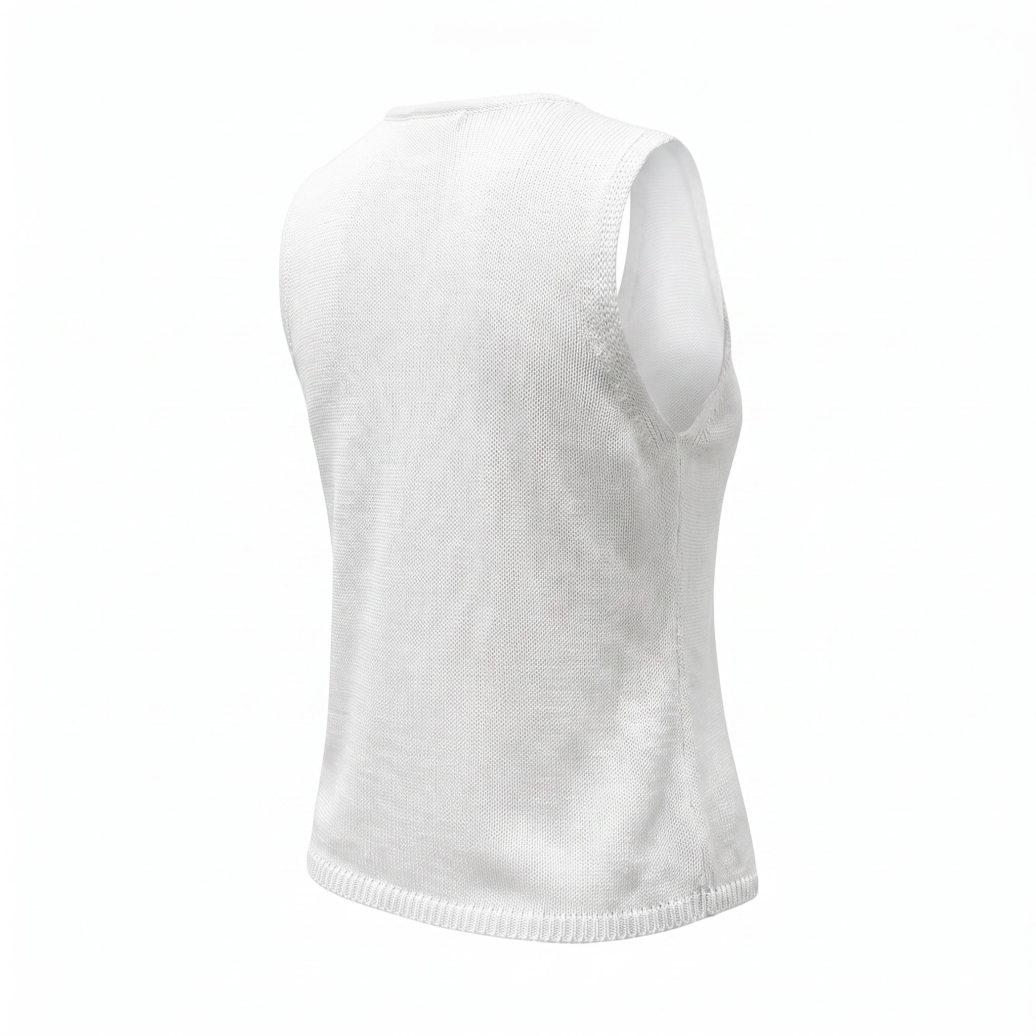 Women's Knit Vest Top With V-Neck And Closure For Fabric - angle