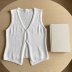 Women's Knit Vest Top With V-Neck And Closure For Fabric - scale