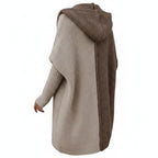 Women's Cardigan Hooded Knit Longline With Relaxed Silhouette - angle