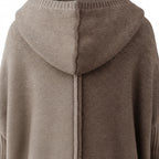 Women's Cardigan Hooded Knit Longline With Relaxed Silhouette - detail