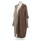 Women's Cardigan Hooded Knit Longline With Relaxed Silhouette - studio