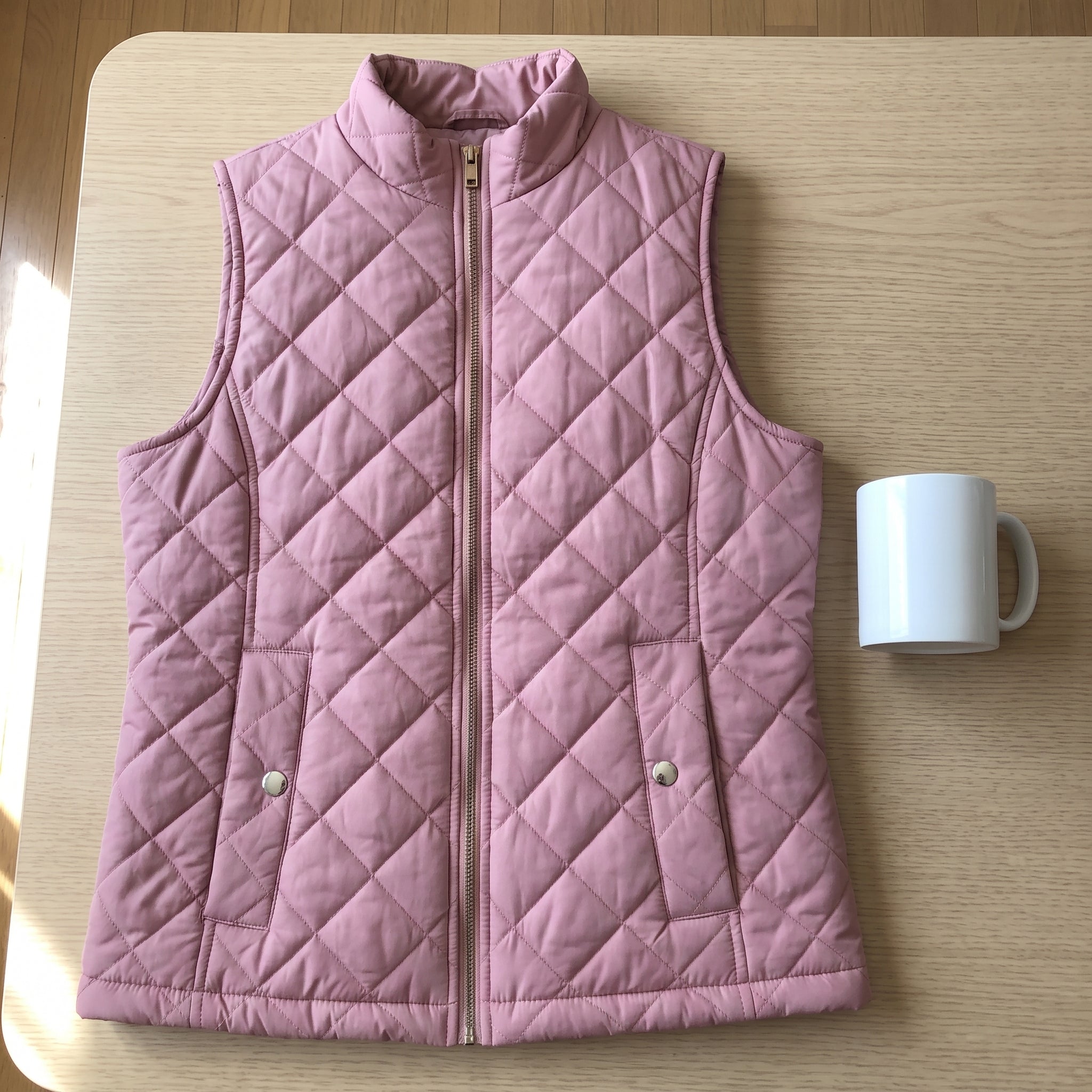 Women's Quilted Vest Zip Up With Stand Collar And Pockets - scale
