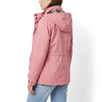 Women's Rain Jacket Adjustable Mid-Length Parka Button-Front - angle