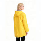 Women's Rain Jacket Adjustable Hooded Raincoat Drawstring - angle